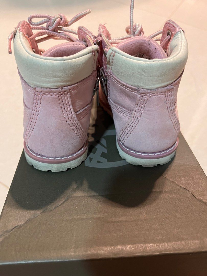 Girls pink 2025 timberland boots