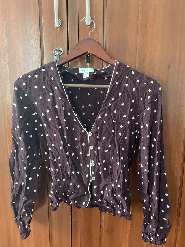 topshop heart blouse