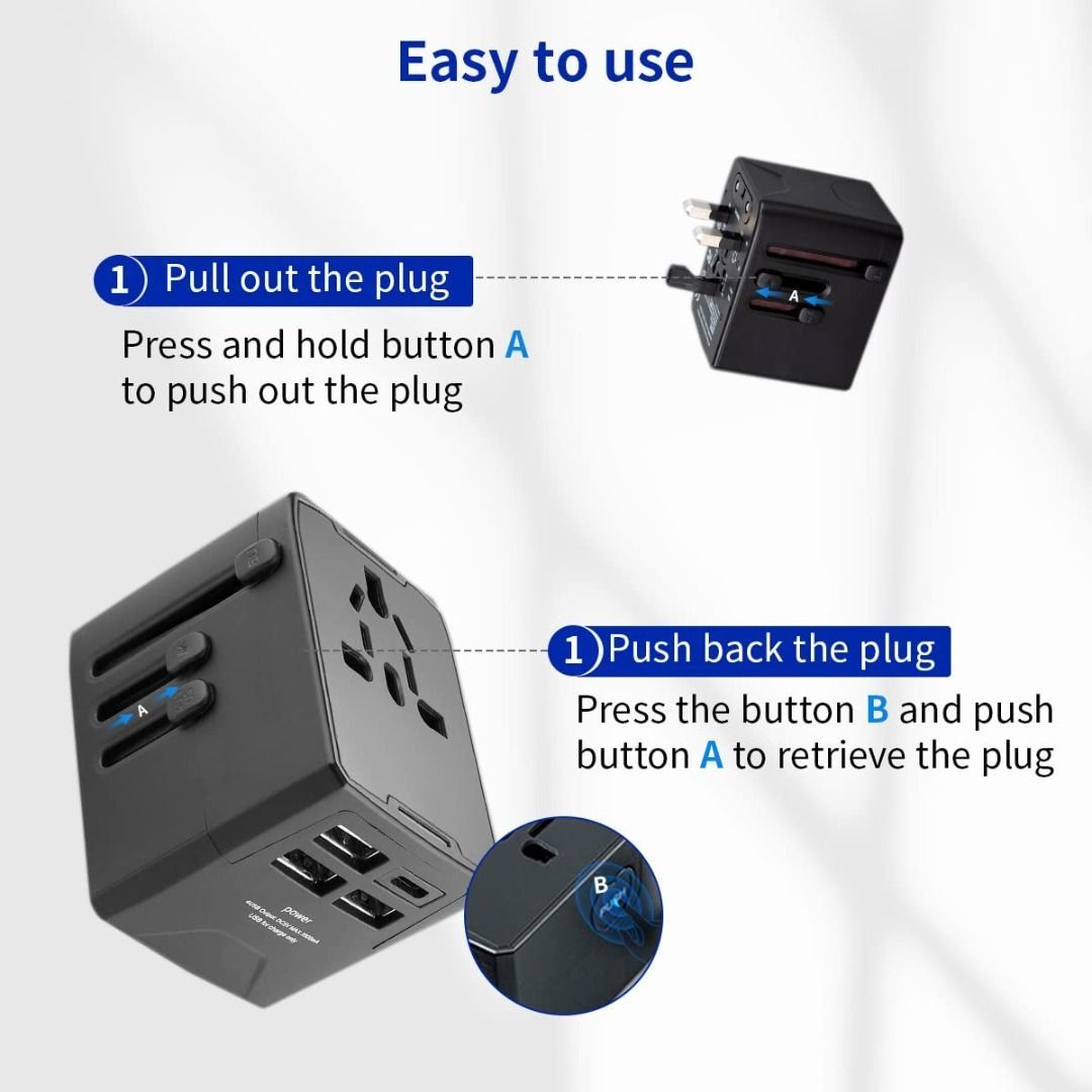 Travel Adaptor International All in One, Universal Charger Ac Plug