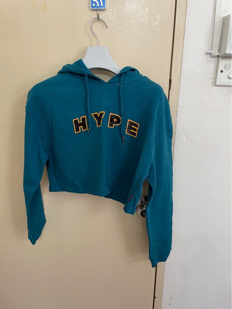 Turquoise cropped hoodie store
