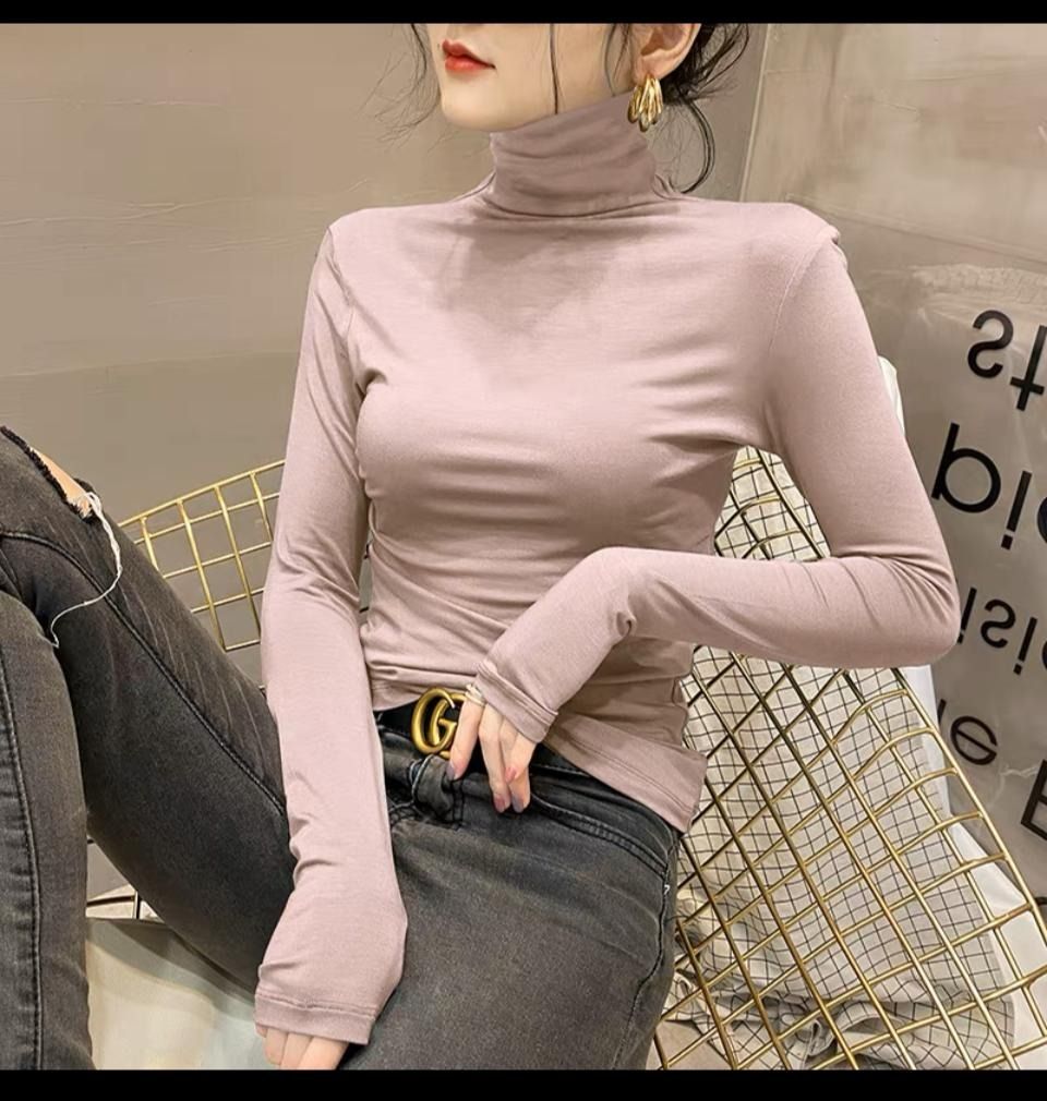 Light pink turtleneck top clearance