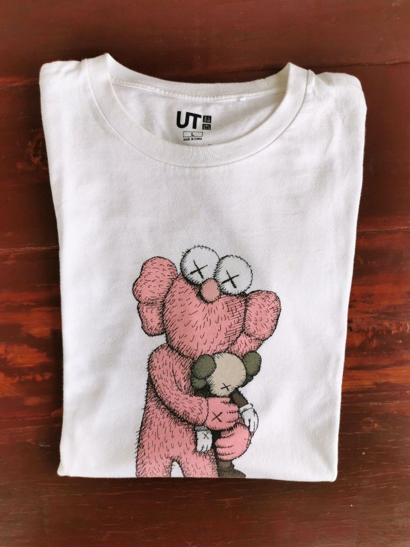 KAWS x Uniqlo Pink BFF Tee White Medium Mens Fashion Tops  Sets Tshirts   Polo Shirts on Carousell