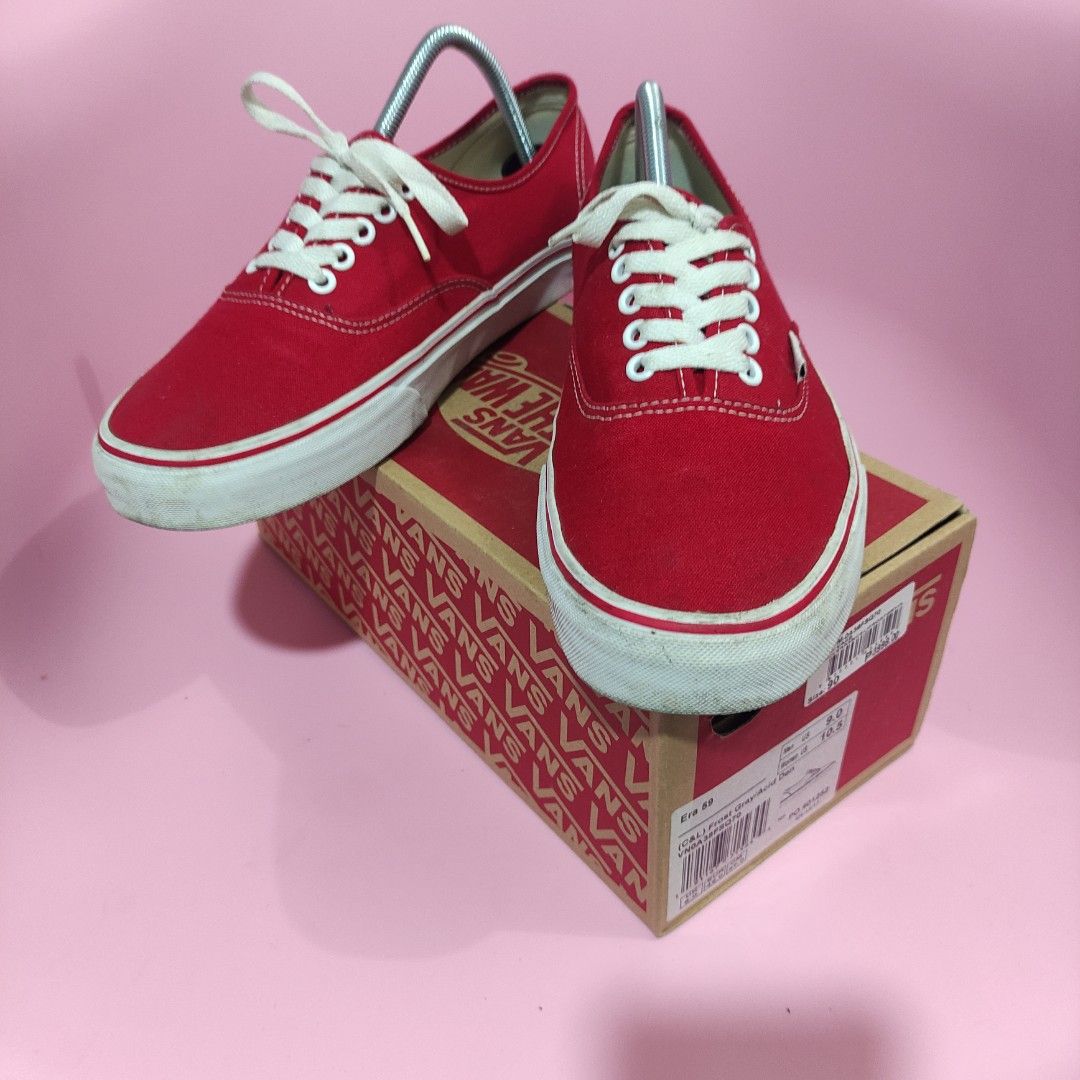 Vans Authentic Red (LV) SIZE 7 Mens /8.5 Womens, Men's Fashion, Footwear,  Sneakers on Carousell
