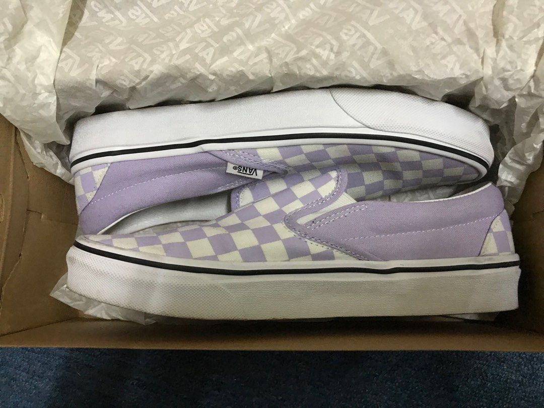 Purple deals checkered vans