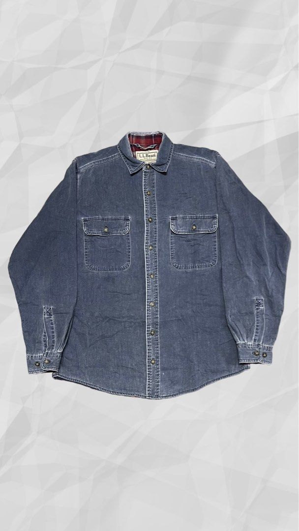 Vintage Ll Bean Washed Denim Shirt, Men'S Fashion, Tops & Sets, Tshirts &  Polo Shirts On Carousell
