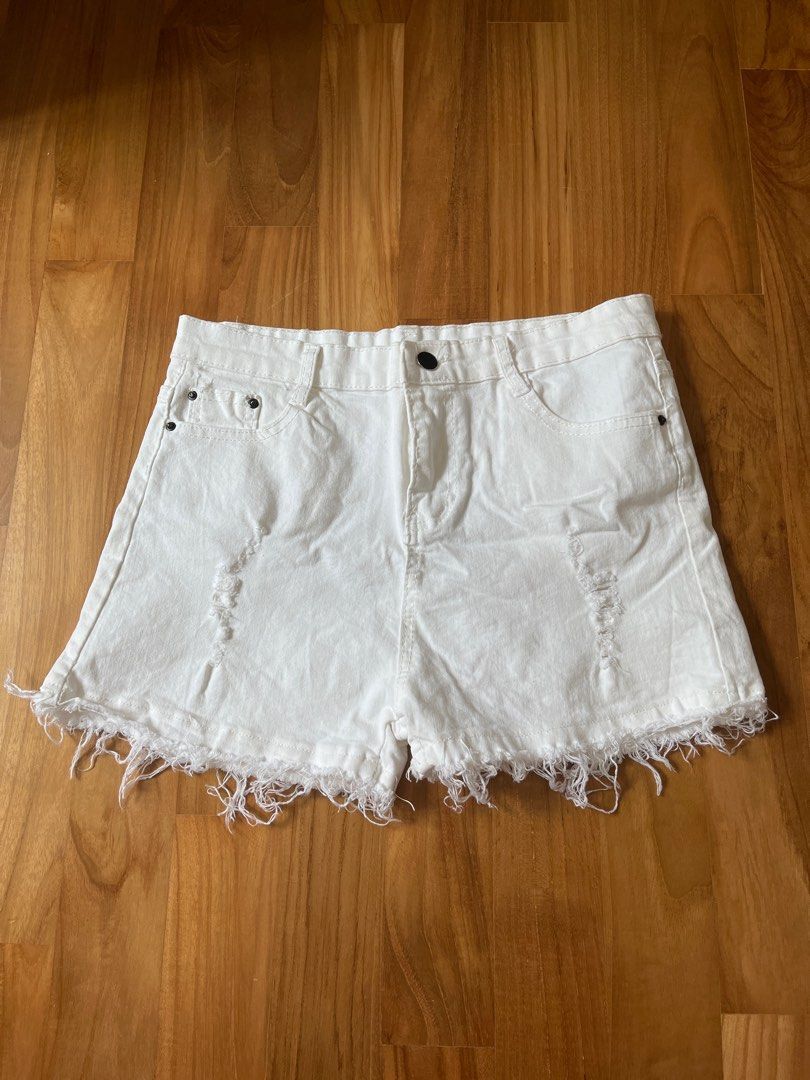 White deals frayed shorts