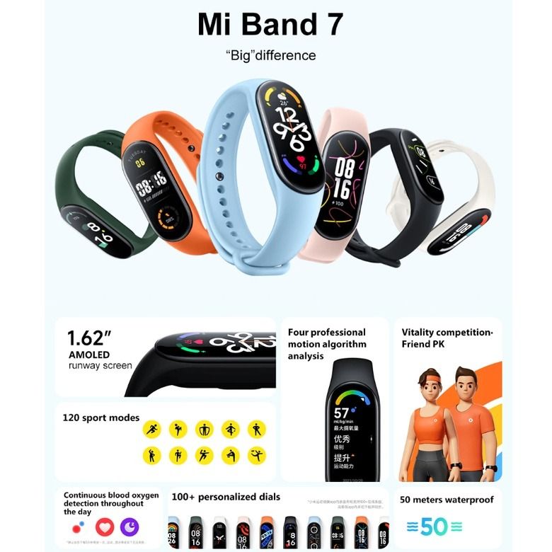 Xiaomi Mi Band 8 Smart Bracelet 7 Color AMOLED Blood Oxygen Smart