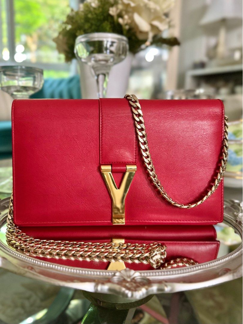 Ysl clutch top gold chain