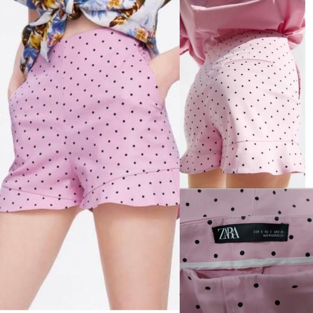 Zara pink polka dot shorts store