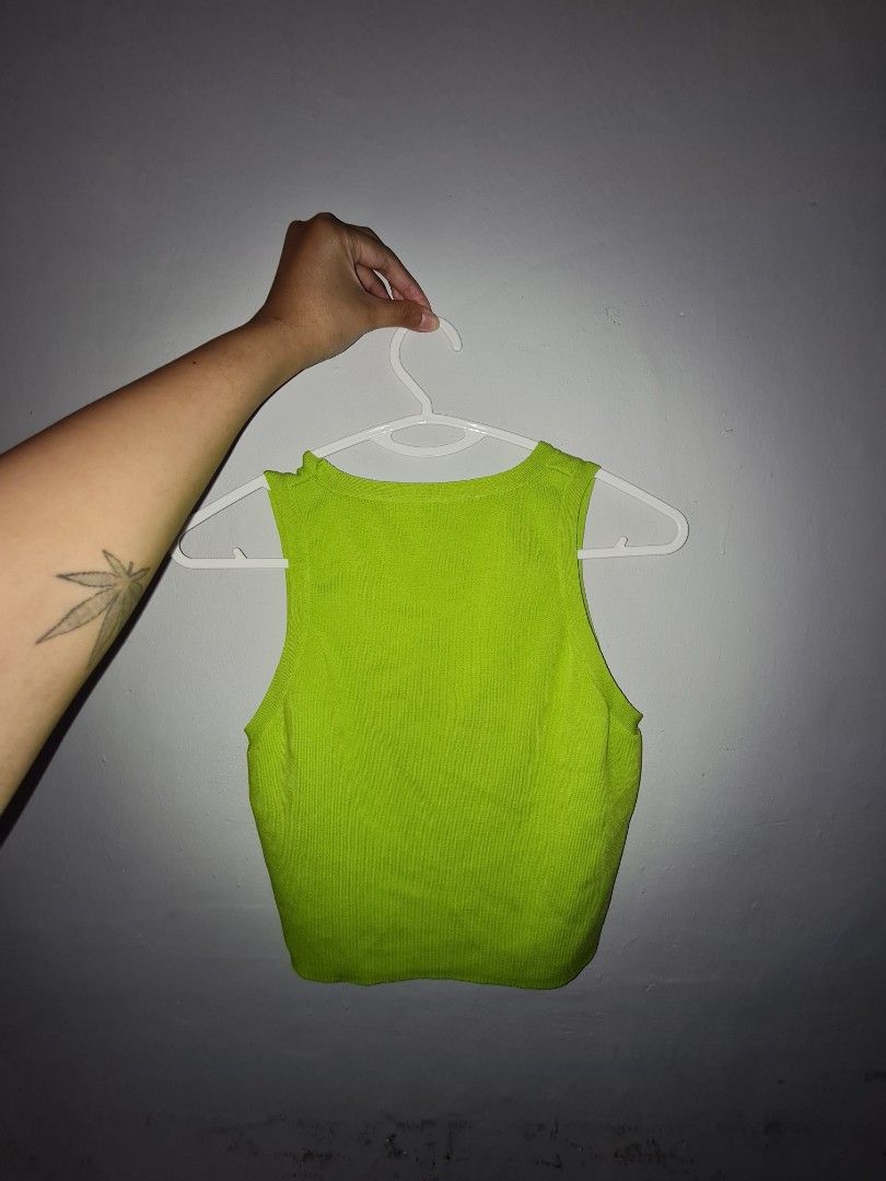 Zara neon crop best sale top