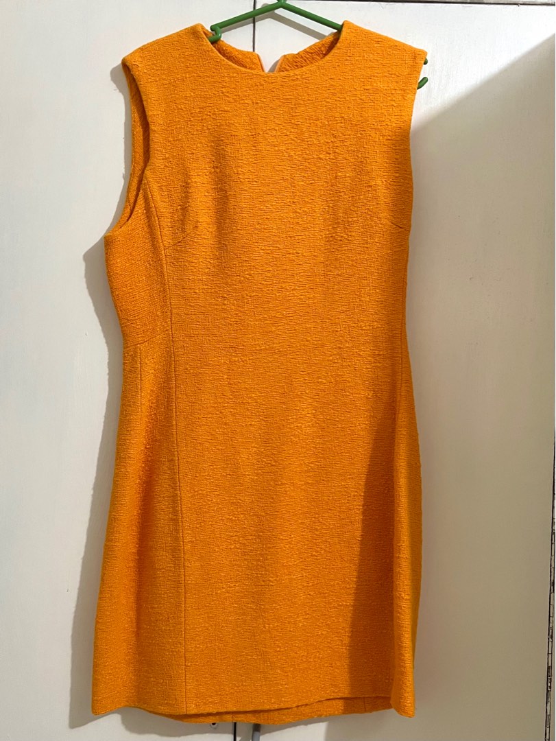 Zara orange dress on Carousell