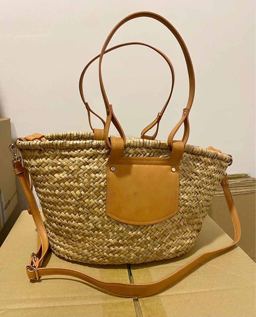 Zara natural straw bag sale