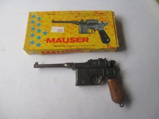1960's Mini Mauser Die Cast Cap Gun in Original Box  NOS