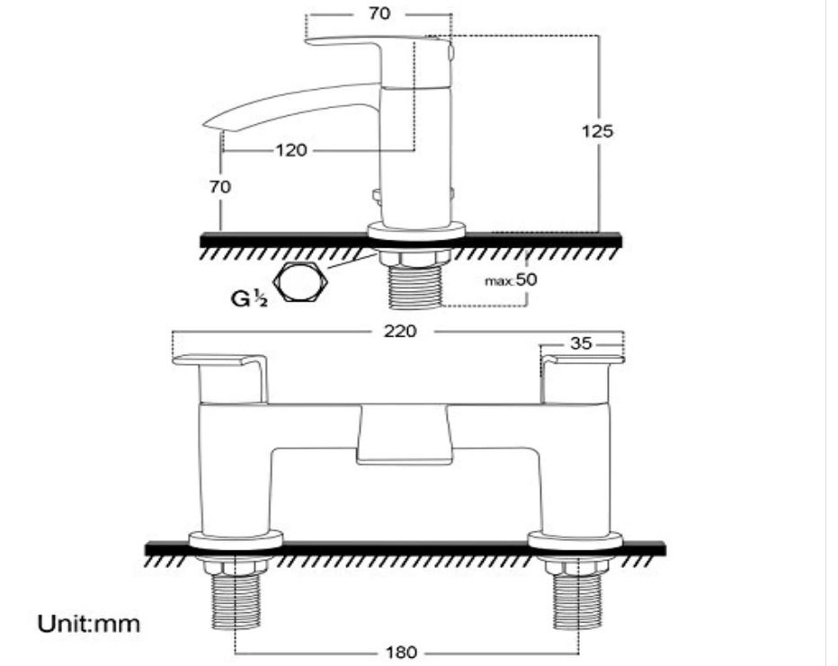 3609) [Bath Tap] Hapilife Bathroom Waterfall Monobloc Bath Filler Mixer