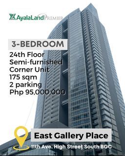 3 Bedroom Corner for SALE,📍East Gallery Place, Bonifacio Global City