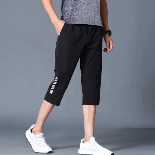 Three Quarter Pants Men 3 Quarter Pants Fashion Print Casual Shorts Cropped  3/4 Pants M-4XL