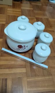 10 piece Soup/ Chawanmushi bowls + serving pot, new