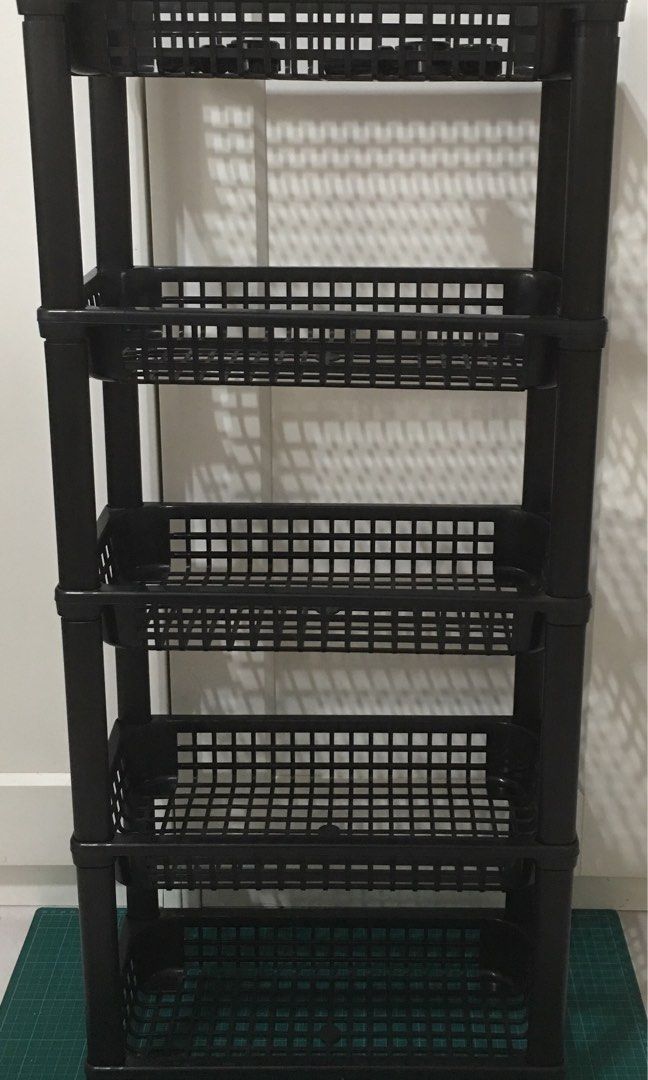 5Tier Stackable Plastic Shelves, Furniture & Home Living, Furniture