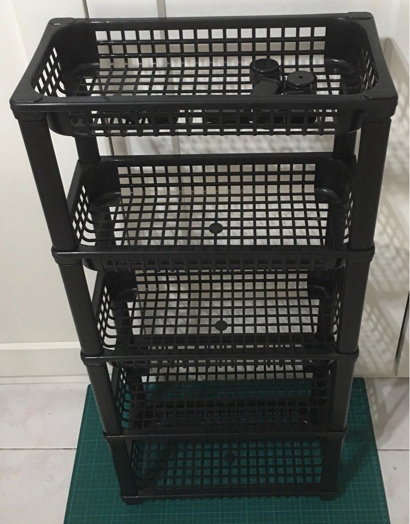 5Tier Stackable Plastic Shelves, Furniture & Home Living, Furniture