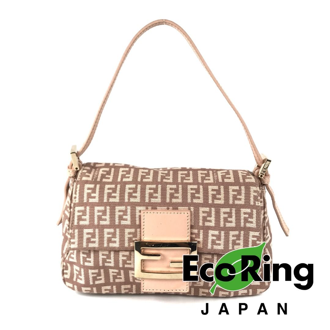 ☆ Fendi 芬迪Zucchino Mamma Dirty Pink Monogram Canvas Handbag 千 