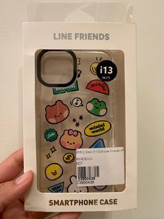 韓國正版 LINE Friends 透明保護殼（貼紙風）-iPhone 13
