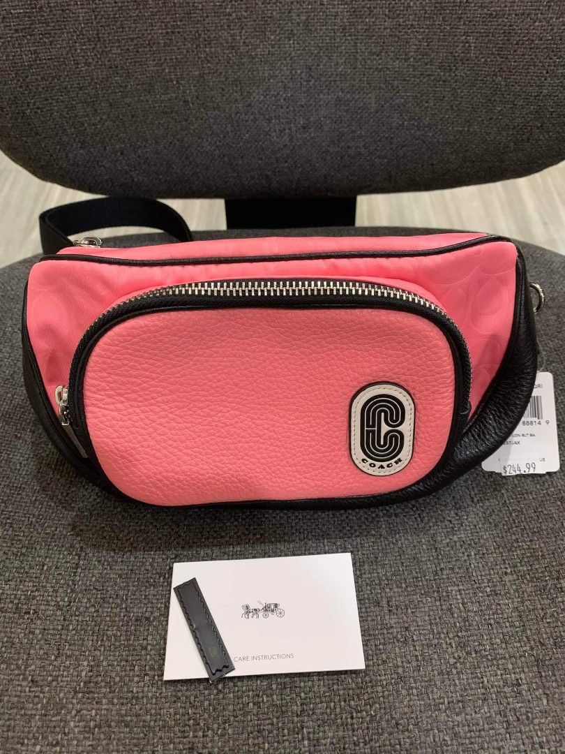 Original Coach Signature Embossed Nylon Belt Bag