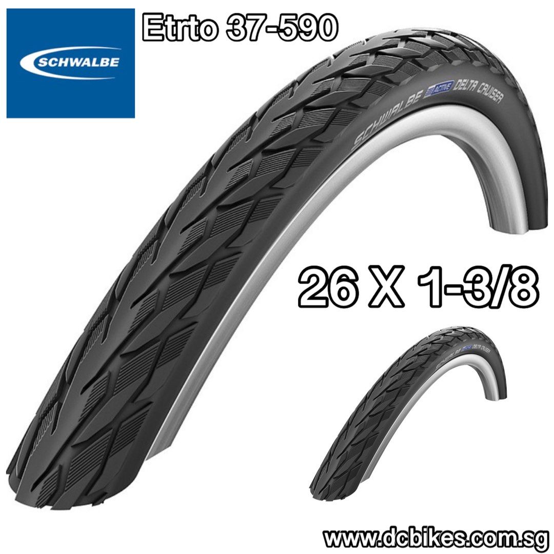 Schwalbe 26 X 1.25 Delta Cruiser K Guard Wired MTB City Bicycle Tyres Dcbikes 26er