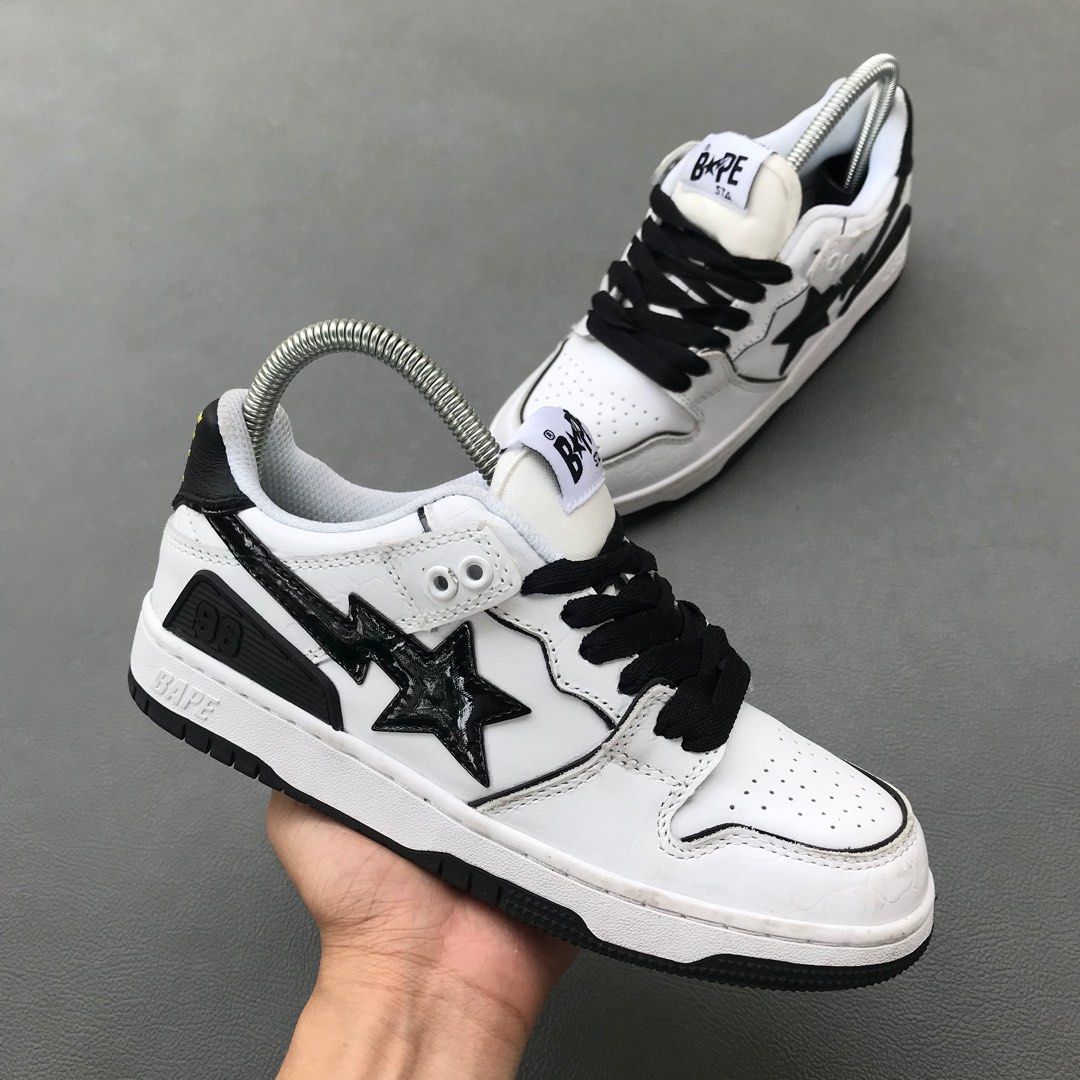 Sepatu All White Bapesta Beli A Bathing Ape Bapesta Low 'White ABC