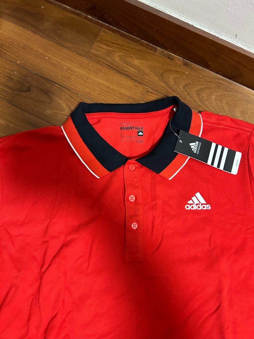 Red adidas polo sale