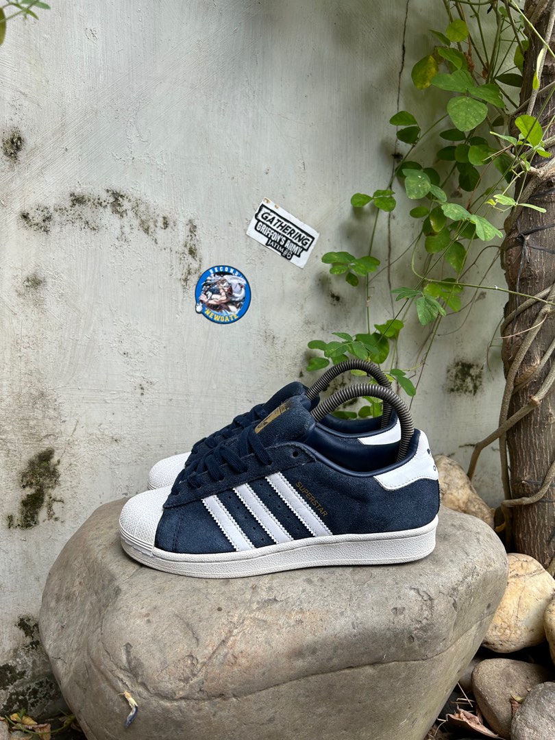 Adidas superstar donkerblauw top suede