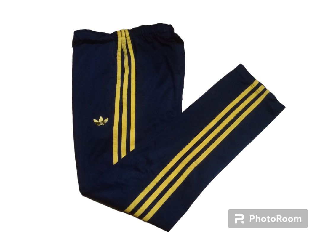 Yellow striped sales adidas pants