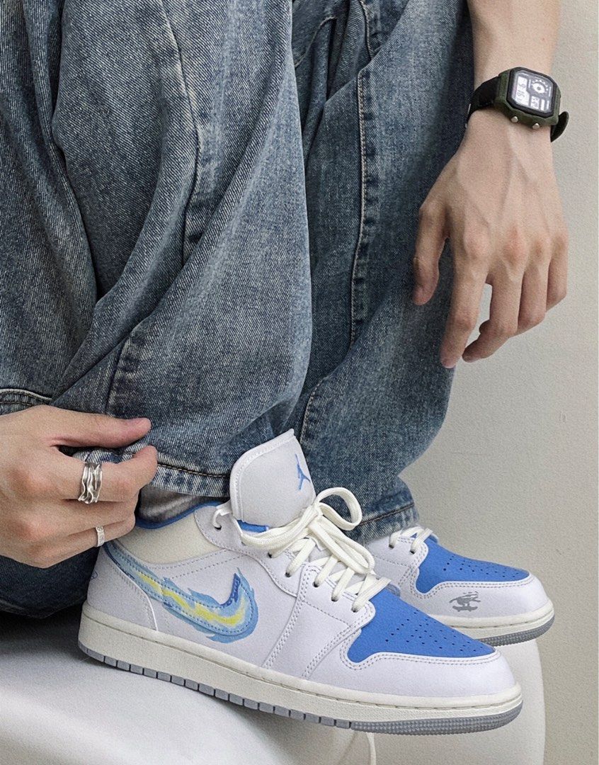 スニーカー Jordan 1 Low SE Just Skate University Blue FJ7219-441 org.jpg