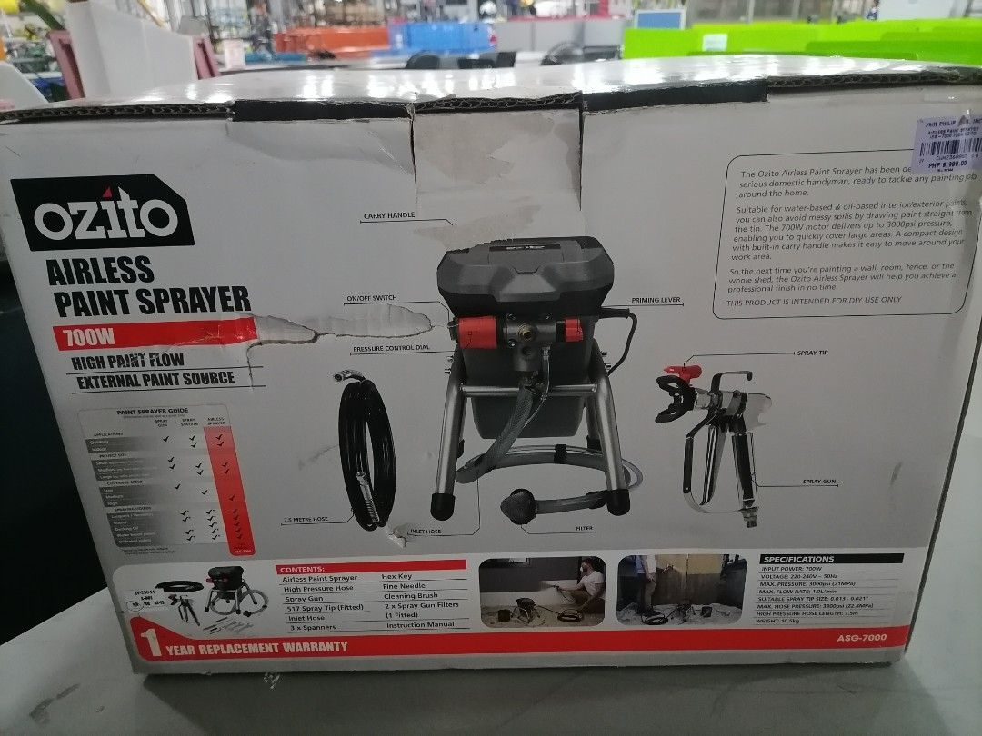 Airless paint spray 700w Ozito, Furniture & Home Living, Cleaning