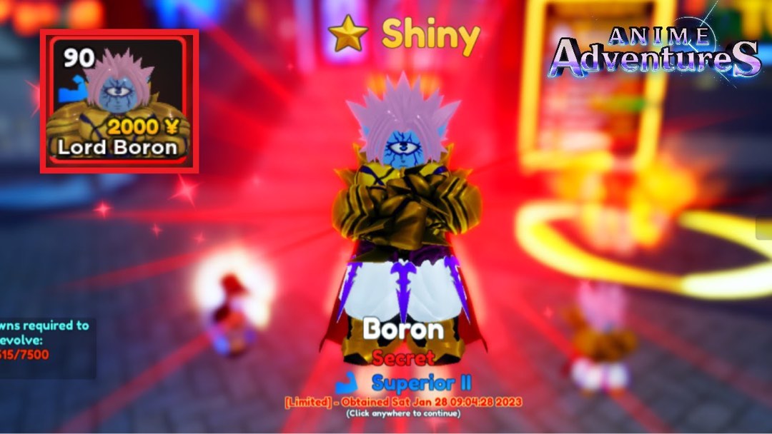 HOW TO GET *NEW* BORON SECRET LIMITED UNIT *UPDATE 10* In Anime Adventures!  Roblox 
