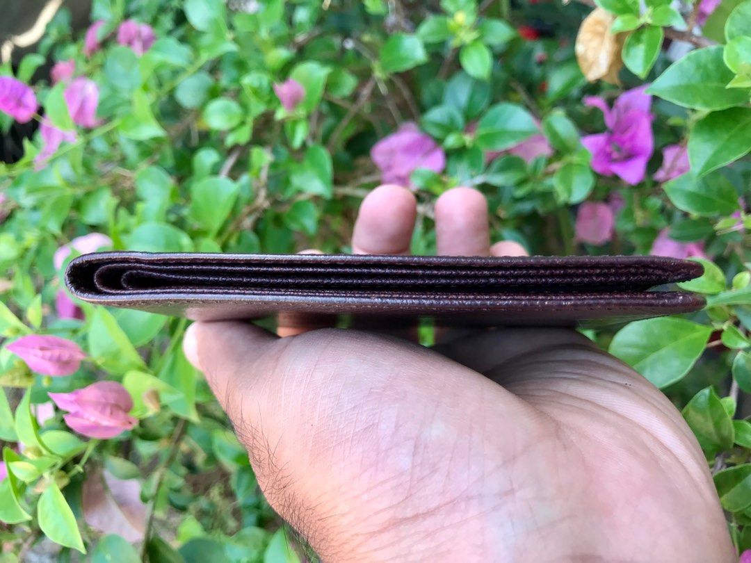 Authentic Louis Vuitton Burgundy Taiga Leather Bi-Fold Wallet