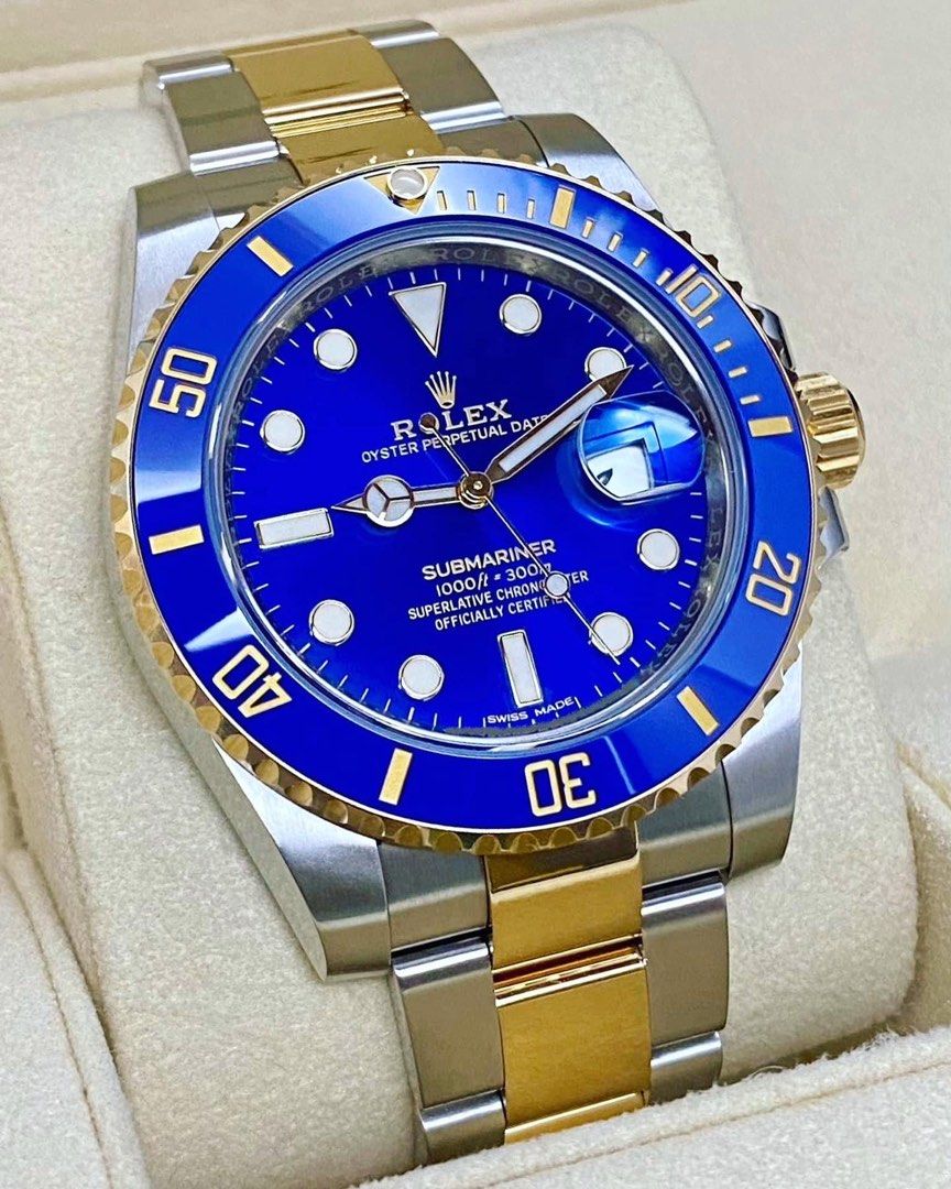 Authentic Rolex Submariner Date 40 Ceramic Bezel “Bluesy” Two Tone 40mm