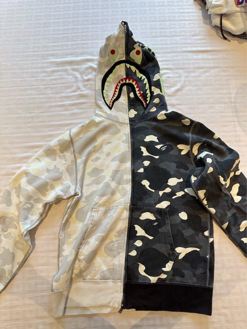 White glow in on sale the dark bape hoodie