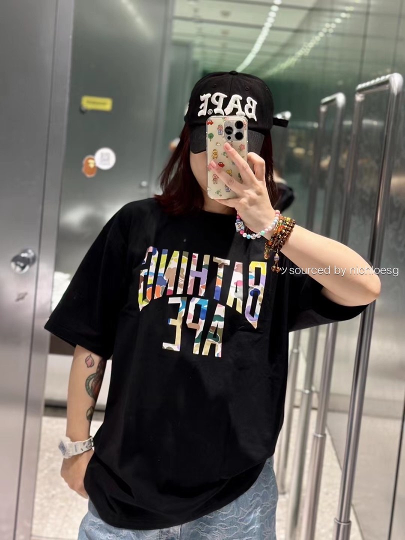BAPE MULTI CAMO NYC LOGO TEE Men s Fashion Tops Sets Tshirts