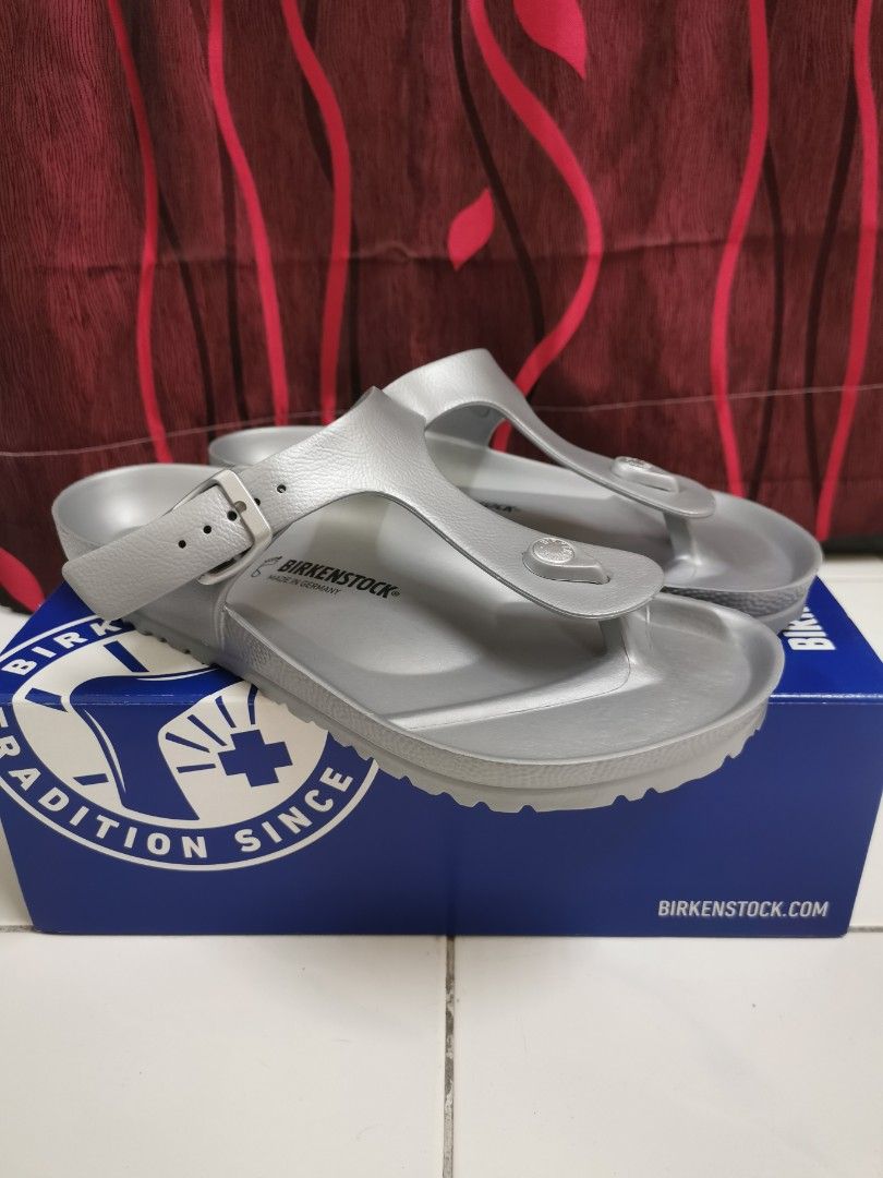 Birkenstock Gizeh EVA Sandals Metallic Silver