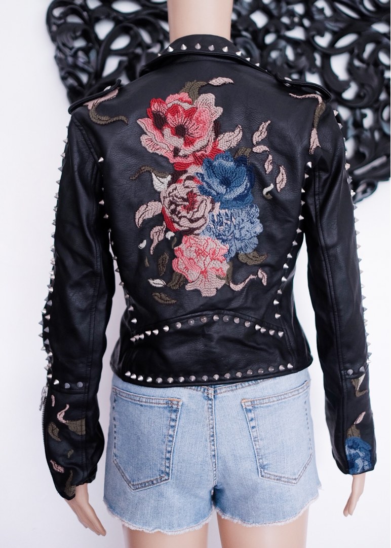 Blanknyc embroidered leather jacket hot sale