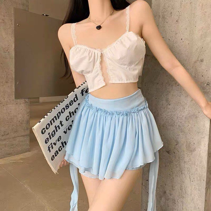 Short flowy skirts blue sale
