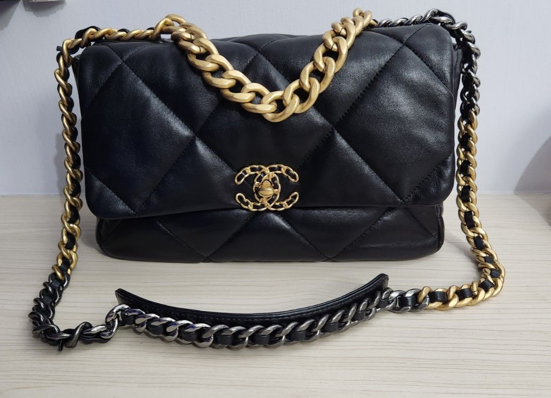 Chanel 19 Pouch with Handle, Luxury, Bags & Wallets on Carousell