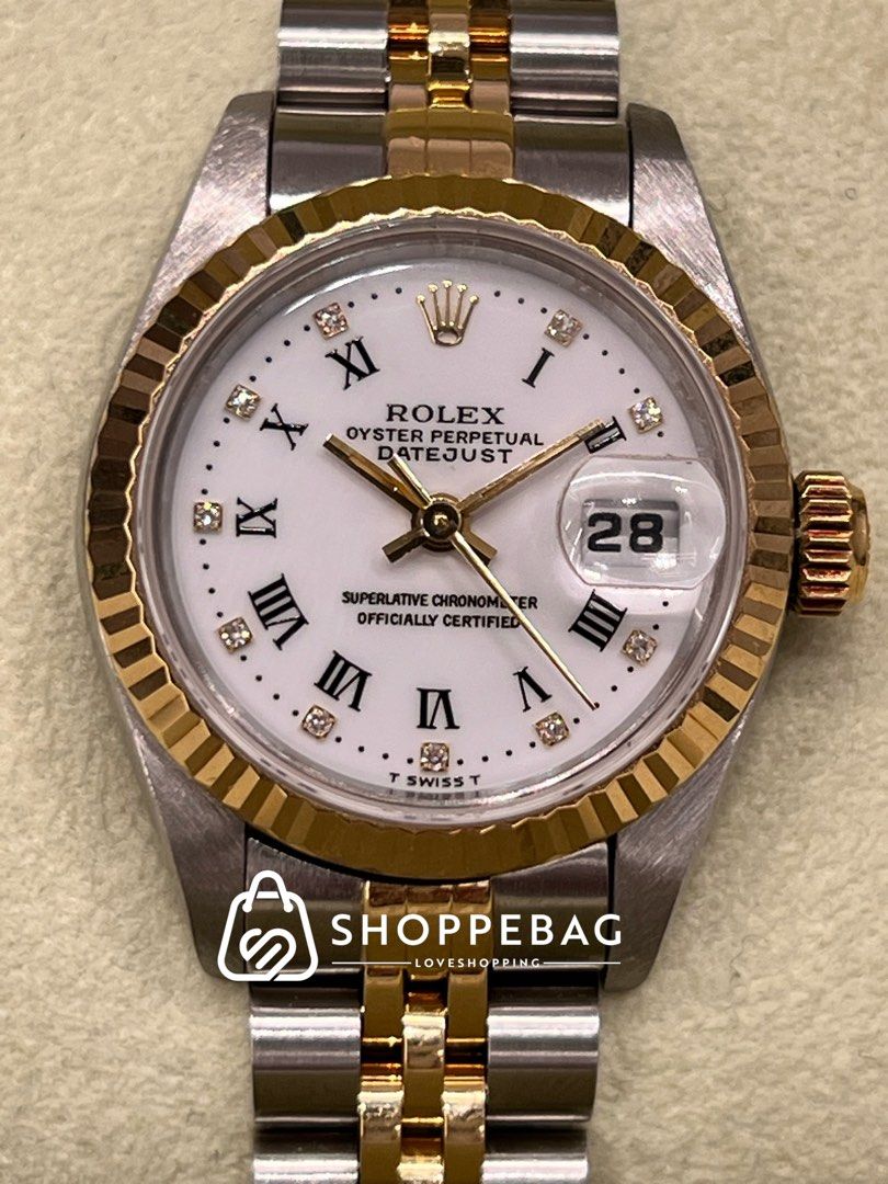 CHEAP WATCH ONLY Rolex DateJust 26 ref 69173 in White Roman Diamond Dial