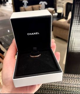 Chanel Coco Crush Large Model 18Cts Grey Gold Diamond Ring. Size 51