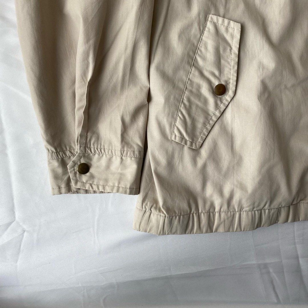 CREAM HARRINGTON JACKET, Fesyen Pria, Pakaian , Baju Luaran di Carousell