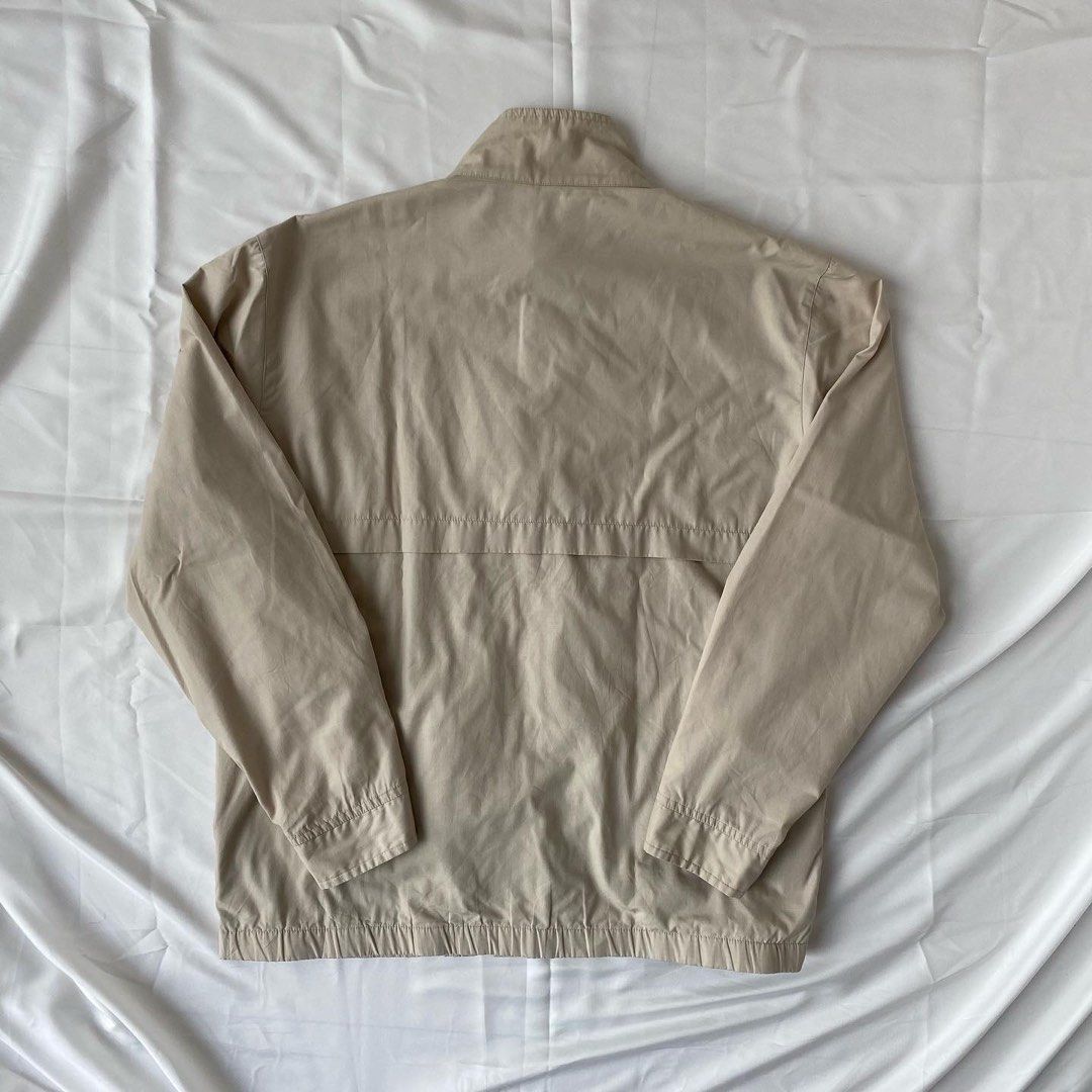 CREAM HARRINGTON JACKET, Fesyen Pria, Pakaian , Baju Luaran di Carousell