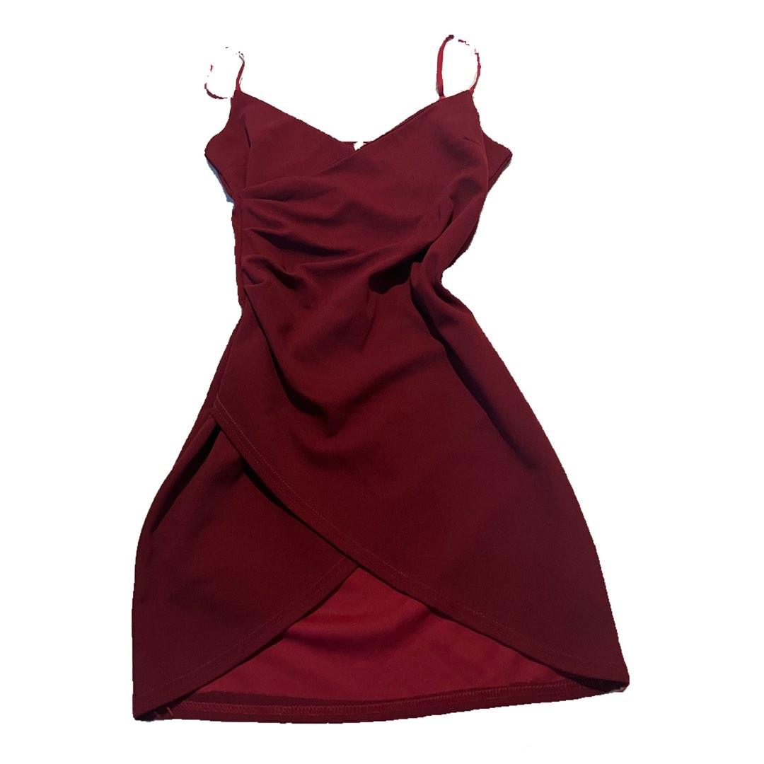 Dark red slip dress deals
