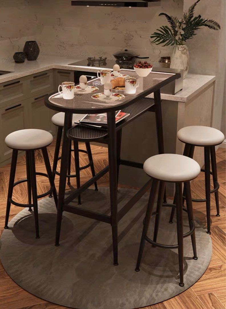 DAZE Modern Bar Table & Stools With Lights, Furniture & Home Living, Furniture, Tables & Sets on ...