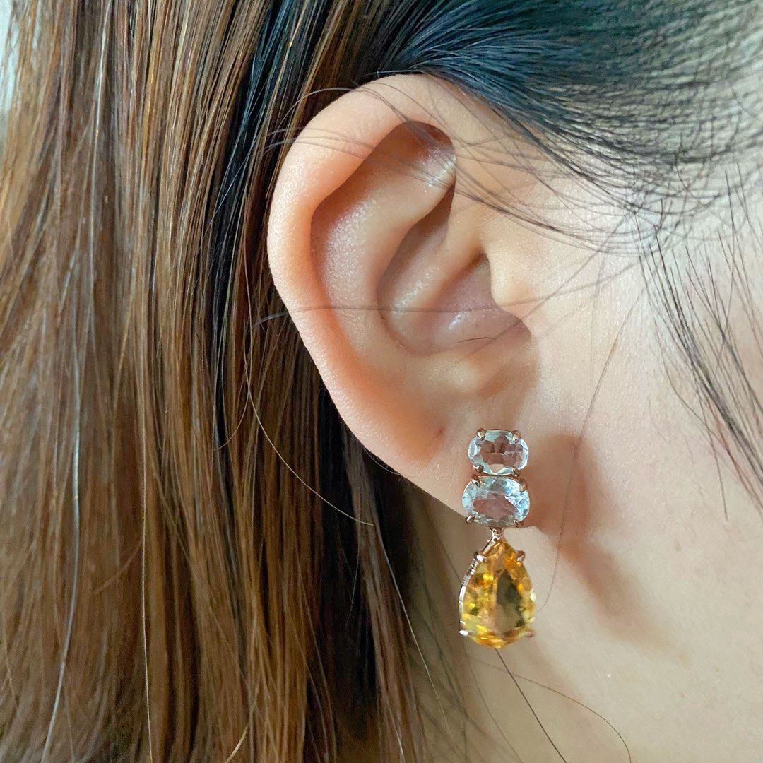 Golden topaz earrings outlet