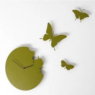 Diamantini & Domeniconi Butterfly Sculptural Art Wall Clock Designed by Susanne Philippson (Italy)